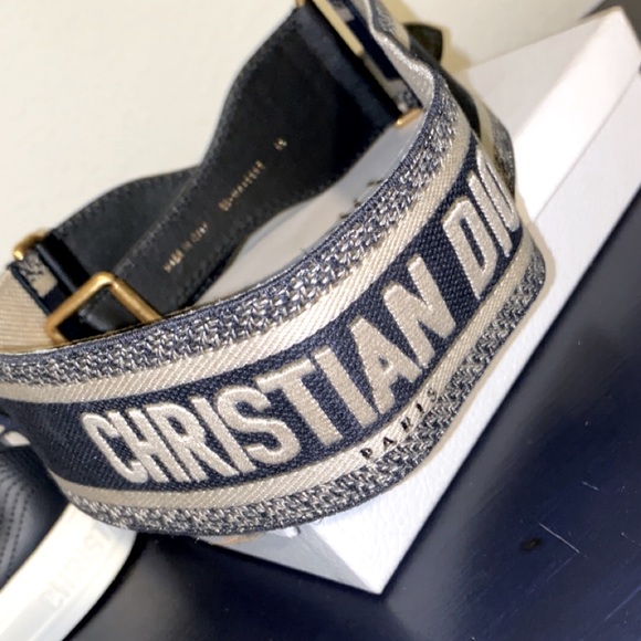 CHRISTIAN DIOR Canvas Embroidered Belt - Picture 1 of 9